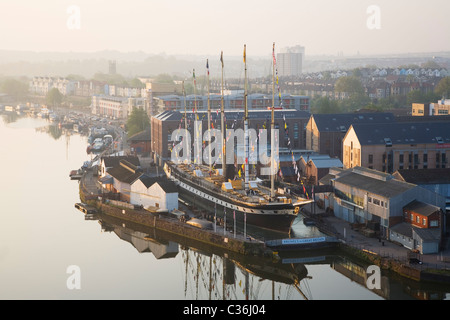 Bristol Floating Harbour e la SS Gran Bretagna. Bristol. In Inghilterra. Regno Unito. Foto Stock