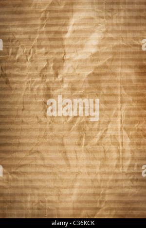 Copy-spazio, consistenza del cartone crumpled carta marrone Foto Stock