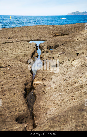 Dettaglio della costa vicino a Bosa, Sardegna, Italia. Foto Stock
