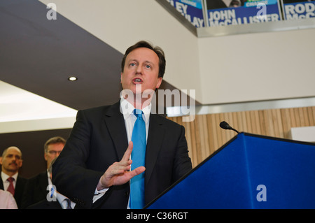 David Cameron visite Ulster il Partito unionista, Belfast, Maggio 2010 Foto Stock