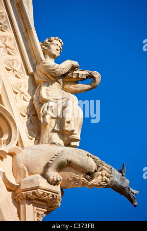 L'Europa, Francia, Marne (51), la cattedrale di Notre Dame de Reims, classificato come patrimonio mondiale dall'UNESCO, Foto Stock