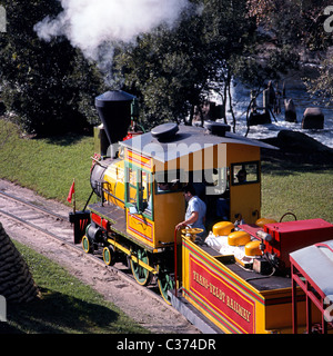 Trans-Veldt convoglio ferroviario, Busch Gardens Theme Park, Tampa, Florida, Stati Uniti d'America. Foto Stock