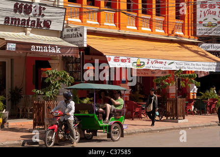 Viva ristorante, nei pressi del vecchio mercato, Siem Reap, Cambogia Foto Stock