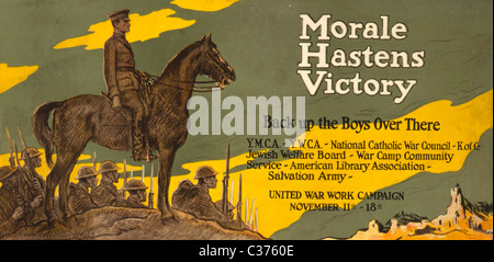 Morale affretta la vittoria - back up i ragazzi laggiù Regno guerra campagna di lavoro, nov. Xi - XVIII - Novembre 1918 Poster Foto Stock