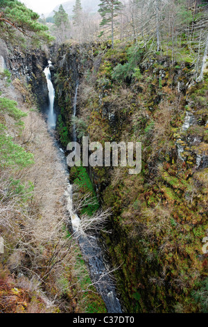 Corrieshalloch Gorge e Falls of Measach, vicino a Ullapool, Ross and Cromarty, Scotland, Regno Unito. Il fiume Droma . Foto Stock