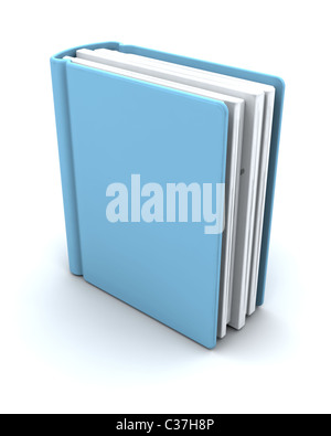 3d charicature eseguire il rendering di un singolo libro su bianco Foto Stock
