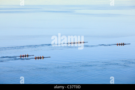 I canottieri sul fiume Foto Stock