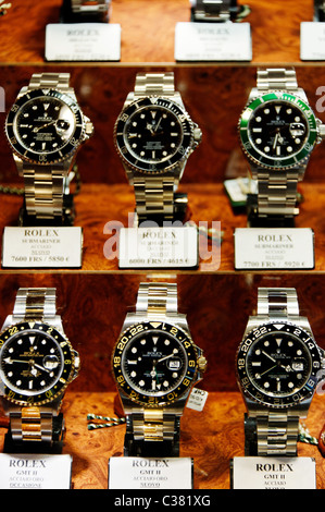 Rolex shop, Lugano, Canton Ticino, Svizzera Foto stock - Alamy