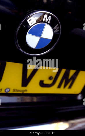 La figura mostra la parte posteriore di un veicolo BMW nel centro di Londra. Foto Stock