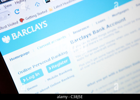 Immagine illustrativa della Barclays Bank sito web. Foto Stock