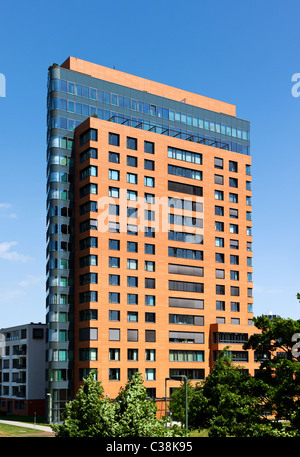 Alto edificio di appartamenti a Dusseldorf, era enormi verticale immagine panoramica Foto Stock