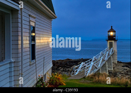 Punto di marshall stazione di luce, port clyde, Maine, Stati Uniti d'America. est. 1832 Foto Stock