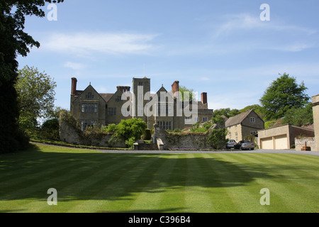 Vista dalla strada di Shipton hall vicino a Much Wenlock, Shropshire, Regno Unito. Foto Stock