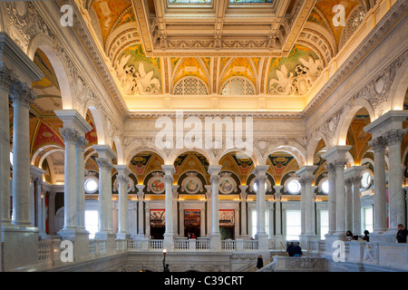 Il Grand Hall della biblioteca del palazzo del congresso di Washington, DC Foto Stock