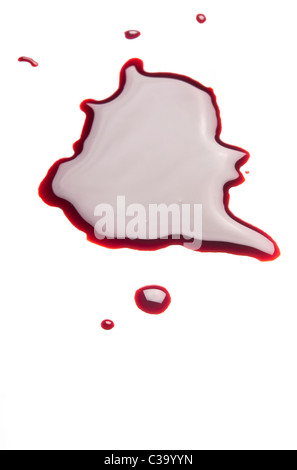 Macchia di sangue isolato Foto Stock