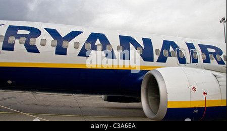 Un aereo Ryanair a Knock aeroporto, West Ireland Foto Stock