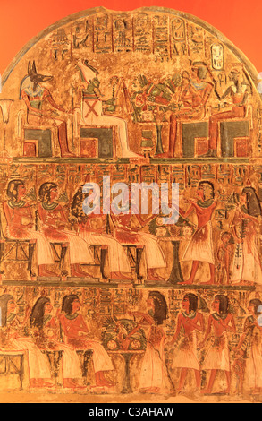 Intonaco egiziano carving, Museo del Louvre, Parigi Foto Stock