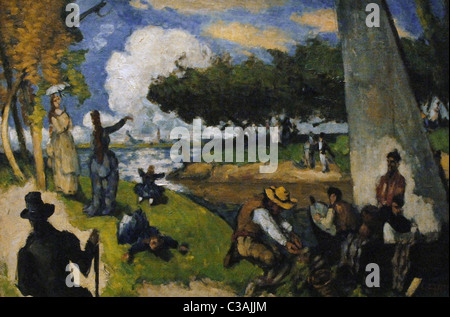 Paul Cezanne (1839-1906). Il francese Post-Impressionist pittore. I pescatori (fantastica scena). Ca. 1875. Olio su tela. Foto Stock