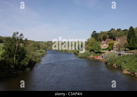 Arley superiore sul fiume Severn vicino a Kidderminster, Worcestershire, Regno Unito. Foto Stock