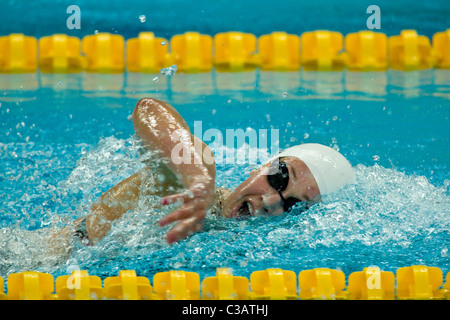 Katie Hoff (USA) a competere in 400m stile libero nuoto la concorrenza a 2008 Olimpiadi estive a Pechino, Cina Foto Stock