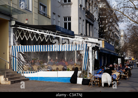 Berlino, ristorante greco, Niko Ach Ach, cafè sul marciapiede. D - 10709 Berlino, Kurfuerstendamm Nr. 97-98, EU/DE/DEU/ Germania/ Foto Stock