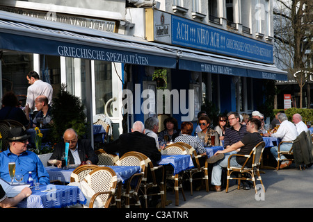 Berlino, ristorante greco, Niko Ach Ach, cafè sul marciapiede. D - 10709 Berlino, Kurfuerstendamm Nr. 97-98, EU/DE/DEU/ Germania/ Foto Stock