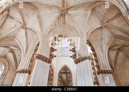 "Capela do Fundador" (fondatore della Cappella) nel Monastero di Batalha. Capolavoro del gotico. Il Portogallo. Foto Stock