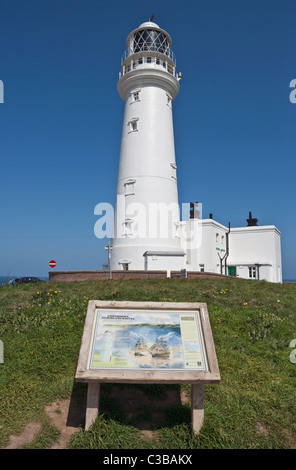 Flamborough Head Lighthouse su East Yorkshire coast Foto Stock