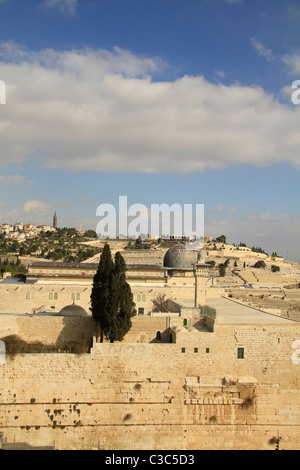 Israele, Gerusalemme la città vecchia, la vista della moschea Al Aqsa Foto Stock