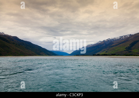 La tomaia Wilkin river valley sull'isola del sud della Nuova Zelanda Foto Stock