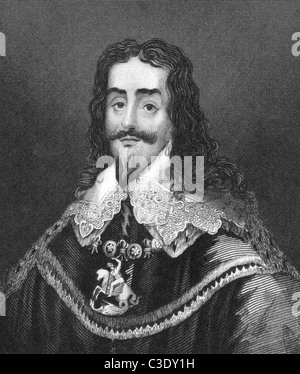 Carlo I d'Inghilterra (1600-1649) su incisione dal 1830. Re d'Inghilterra, in Scozia e in Irlanda dal 1625 fino alla sua esecuzione. Foto Stock