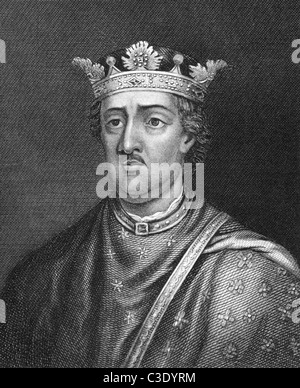 Enrico II d'Inghilterra (1133-1189) su incisione dal 1830. Re di Inghilterra durante il 1154-1189. Pubblicato a Londra da Thomas Kelly. Foto Stock