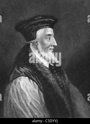 Hugh Latimer (1487-1555) su incisione da 1838. Foto Stock