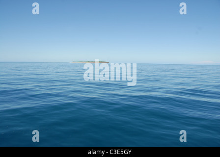 L'Isola Heron del sud della Grande Barriera Corallina nel Queensland, Australia, visto dal traghetto di Gladstone Foto Stock