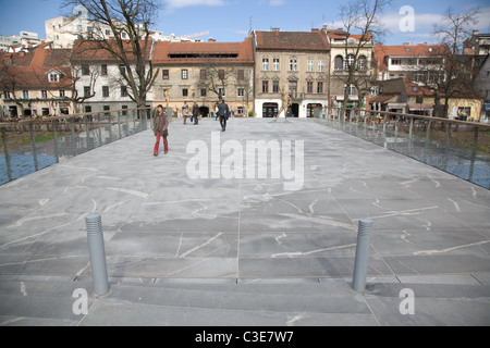 Macelleria Bridge a Ljubljana, Slovenia. Foto Stock