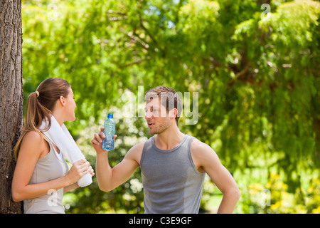 Gli amanti dopo la palestra Foto Stock