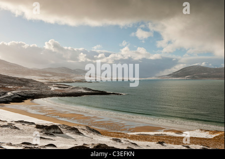 Traigh Lar Beach in inverno, vicino Horgabost, Isle of Harris, Ebridi Esterne, Scozia Foto Stock