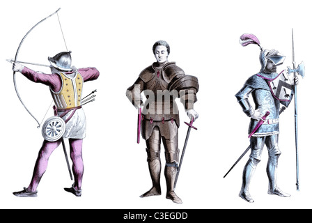 Xv secolo soldati inglesi Foto Stock