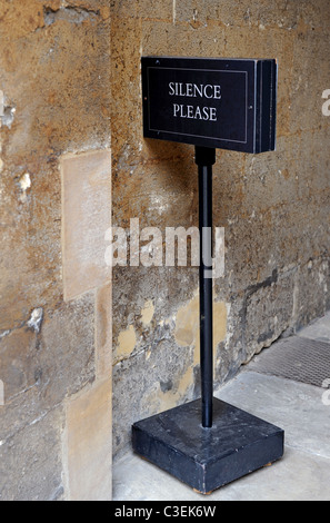 Il silenzio si prega di firmare la Libreria di Bodleian Oxford Foto Stock