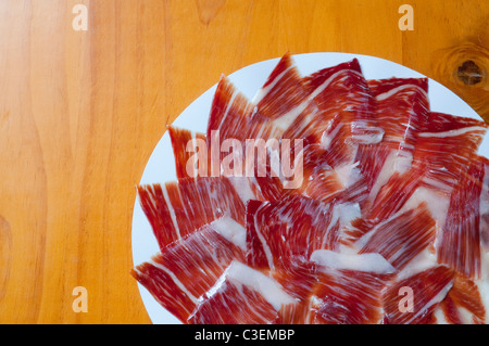 Prosciutto Iberico di servire. Spagna. Foto Stock