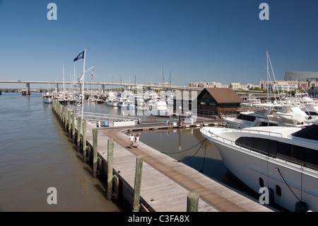 Carolina del Sud, Charleston, Città Marina si trova lungo il Fiume Ashley. Foto Stock