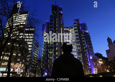 Il Lloyd building in Lime Street London. (Noto anche come dentro e fuori, edificio.) Foto Stock