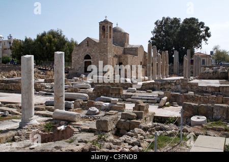 Le rovine della romana e bizantina del XII secolo la chiesa di Agia Kyriaki in Paphos Foto Stock