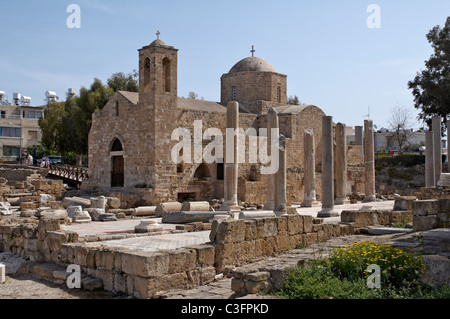 Le rovine della romana e bizantina del XII secolo la chiesa di Agia Kyriaki in Paphos Foto Stock