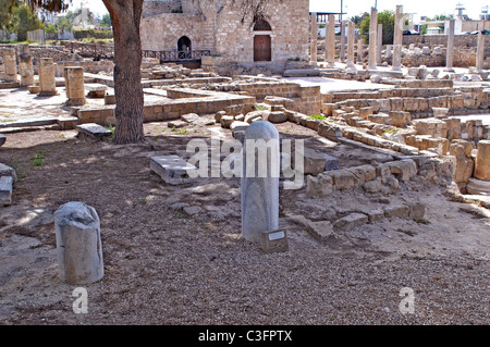 Le rovine della romana e bizantina del XII secolo la chiesa di Agia Kyriaki in Paphos Foto Stock