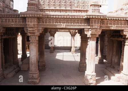 Dettagli architettonici di un edificio, Rani ki Vav, Patan, Ahmedabad, Gujarat, India Foto Stock