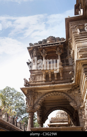 Dettagli architettonici di un tempio, Swaminarayan Akshardham tempio, Ahmedabad, Gujarat, India Foto Stock