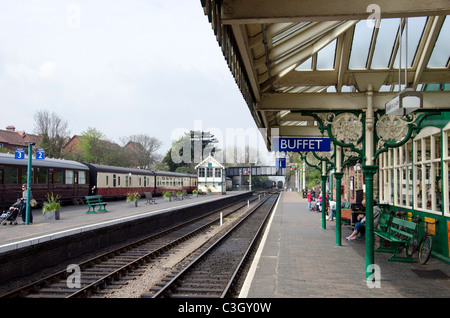 Sheringham stazione sulla North Norfolk Railway, Norfolk, Inghilterra. Foto Stock