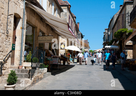 La bastide graziosa città di Domme, Dordogne Francia UE Foto Stock