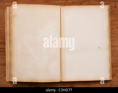 Close up di pagine bianche nel libro antico Foto Stock